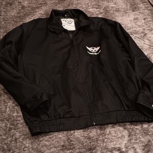 Vintage Corvette Black Lined Jacket Mens Size:2XL 100% Cotton
